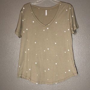 Star Print V-Neck Tee